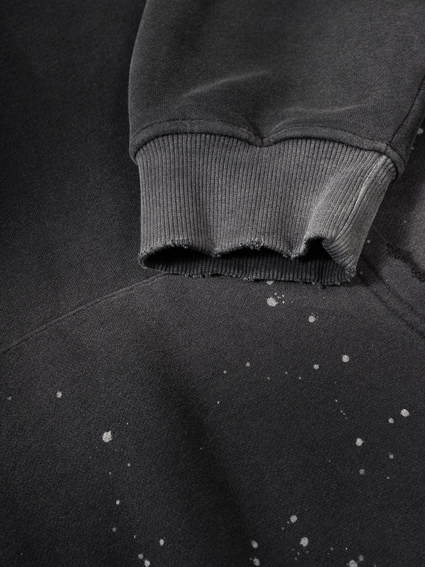 Vintage Wash Frayed Fleece Hoodie - Rebel Against Normal